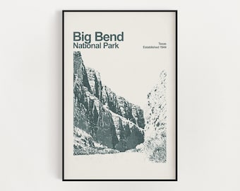 Big Bend National Park Poster - Minimalist Wall Art - National Park Prints - Texas Poster