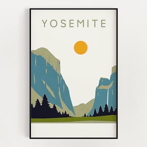 Yosemite National Park Poster - California Poster - Travel Poster - Travel Print - National Park Print