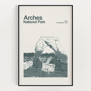 Arches National Park Poster - Minimalist Wall Art - National Park Prints - Utah Poster