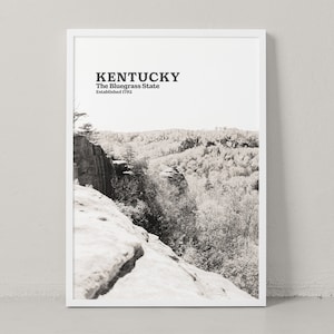 Kentucky Poster - Kentucky Print - Kentucky Wall Art - Kentucky Photography - Kentucky Travel Poster - Black and White - Travel Print