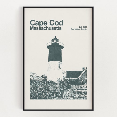 Cape Cod Massachusetts Poster Minimalist Wall Art Etsy