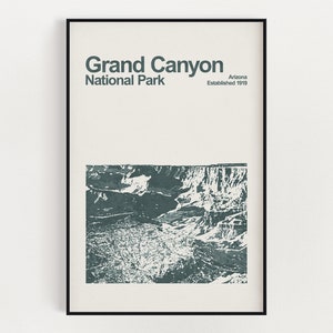 Grand Canyon National Park Poster - Minimalist Wall Art - National Park Prints - Arizona Poster