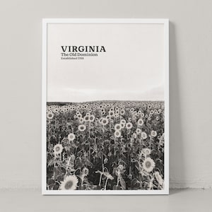 Virginia Poster - Virginia Print - Virginia Wall Art - Virginia Photography - Virginia Travel Poster - Black and White - Travel Print