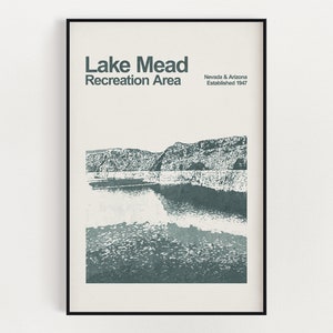 Lake Mead Recreation Area Poster - Minimalist Wall Art