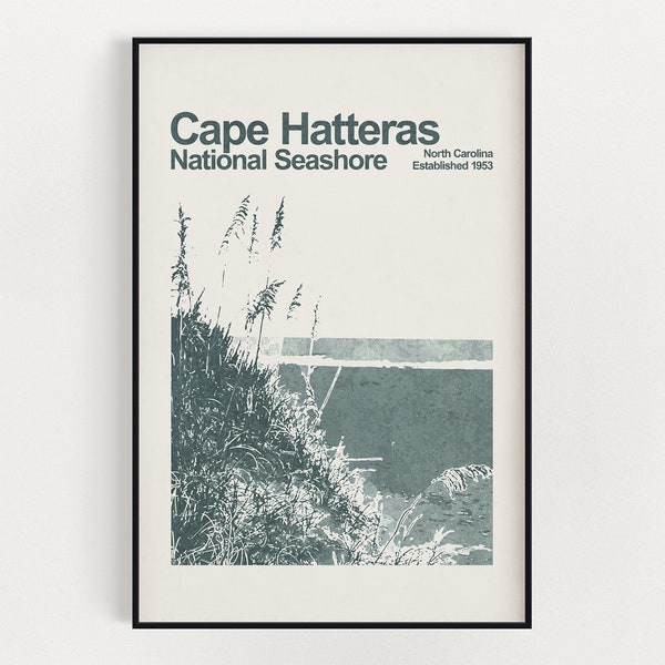 Cape Hatteras National Seashore Poster - Minimalist Wall Art