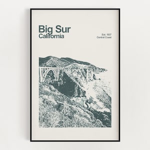 Big Sur, California Poster - Minimalist Wall Art