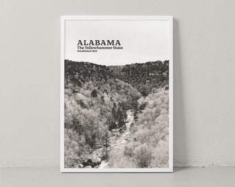 Alabama Poster - Alabama Print - Alabama Wall Art - Alabama Photography - Alabama Travel Poster - Black and White - Travel Print