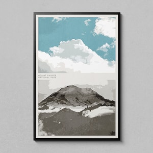 Mount Rainier Poster - National Park Poster - Iconic Landscapes - Mount Rainier Art - National Park Prints - Mount Rainier Print