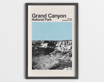 Grand Canyon National Park - Mid-Century Travel Poster - Retro-Modern - National Park Poster - Minimalist Art Print - Arizona Poster