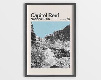 Capitol Reef National Park Poster - Mid-Century Travel Poster