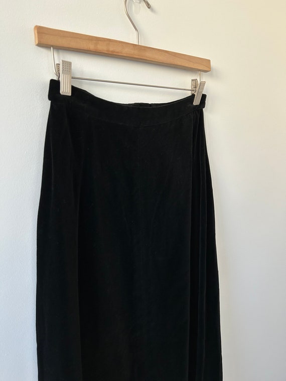 Vintage Olive Green Velveteen Maxi Skirt