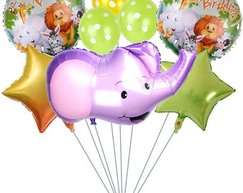 Elephant Balloon Set - Large Elephant Balloon Polka Dot Latex Balloons  Star Balloons Animal Jungle Theme Balloons Animal-Themed Party