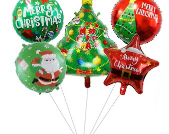 Christmas Balloons Bouquet with Balloon Christmas Tree Holiday Balloons