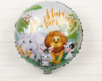 Happy Birthday Animal Theme Mylar Foil Balloon 18" Animal Balloon decoration