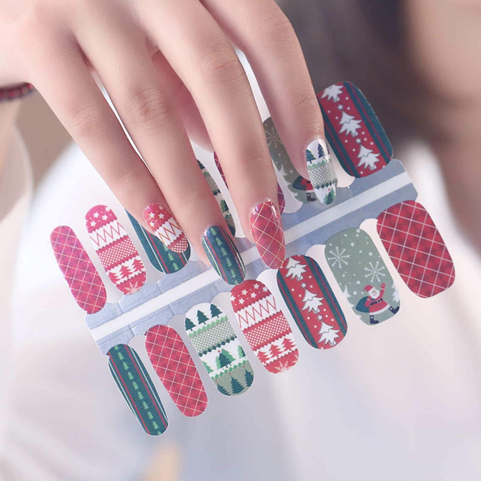 Christmas Celebration Nail Polish Strips Wraps Holiday Nail Etsy
