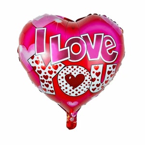 I love you Balloon Heart Shape Love Mylar Balloon Anniversary celebration