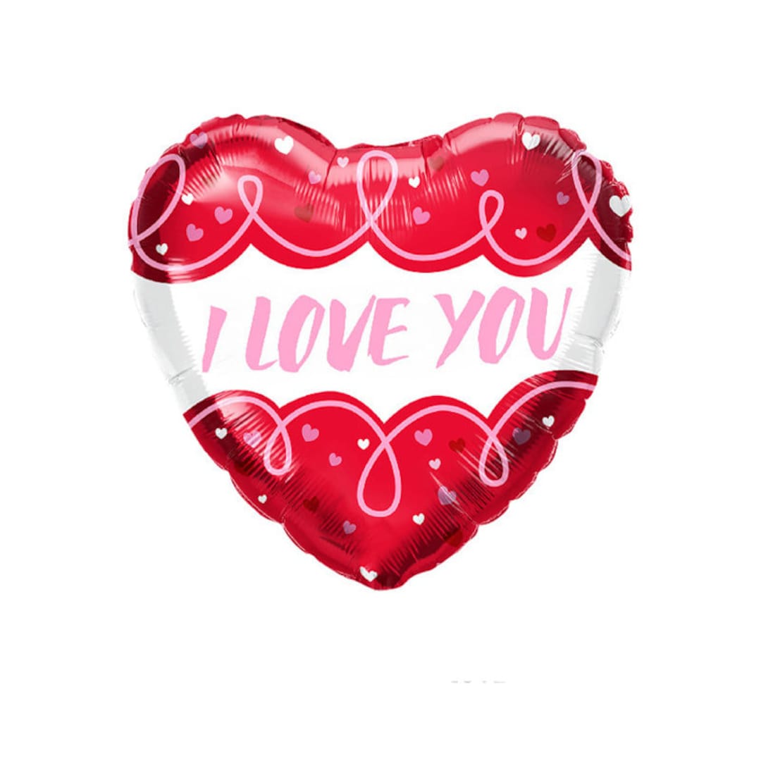 I Love You Mylar Balloon Heart Shape Valentine's Day Romantic Occasion ...
