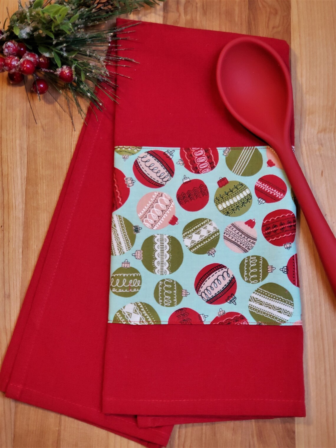 Christmas cotton kitchen towels Etsy