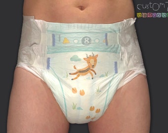 CustomZ Gary Gazelle ABDL Adult Baby Diaper Nappy - 1 x Nappy