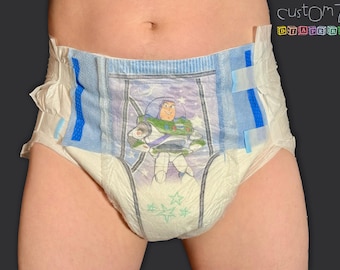 CustomZ 宇宙人 ABDL おむつ：濡れると色あせる星