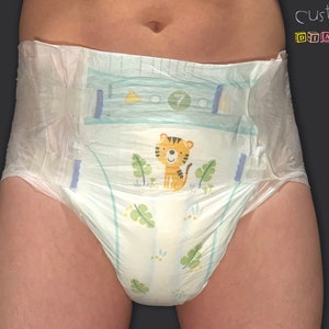 CustomZ Tiny Tiger ABDL Adult Baby Diaper Nappy - 1 x Nappy