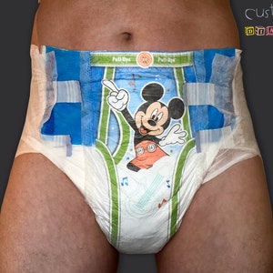 CustomZ Mr Mouse ABDL Adult Baby Diaper Nappy - 1 x Nappy