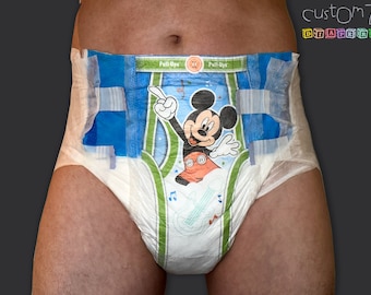 CustomZ Mr Mouse ABDL Adult Baby Diaper Nappy - 1 x Nappy