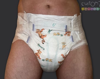 CustomZ Tiger & Friends ABDL Adult Baby Diaper Nappy - 1 x Nappy