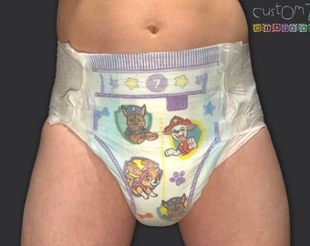 CustomZ Puppy Stars ABDL Adult Baby Diaper Nappy - 1 x Nappy