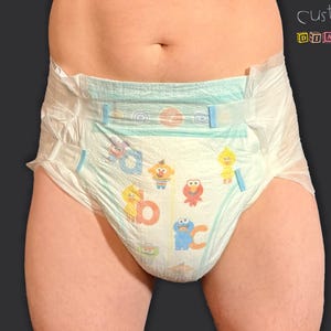 CustomZ Little Monsters ABDL Adult Baby Diaper Nappy - 1 x Nappy