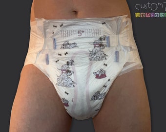 CustomZ Spotty Dogs ABDL Adult Baby Diaper Nappy - 1 x Nappy