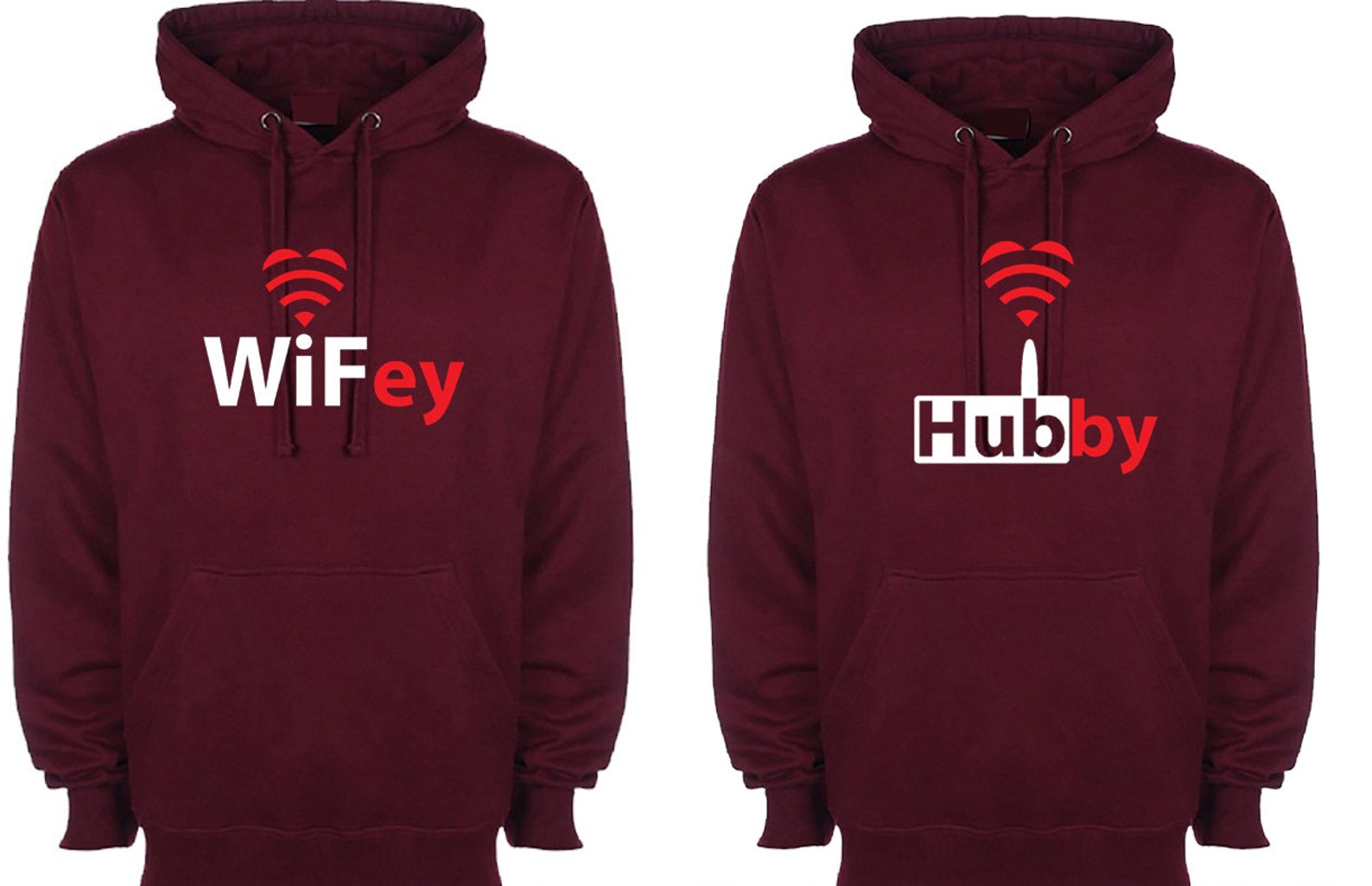 Funny Couple Matching Hoodies Wifey Hubby Hoodie Hoody Hood Etsy