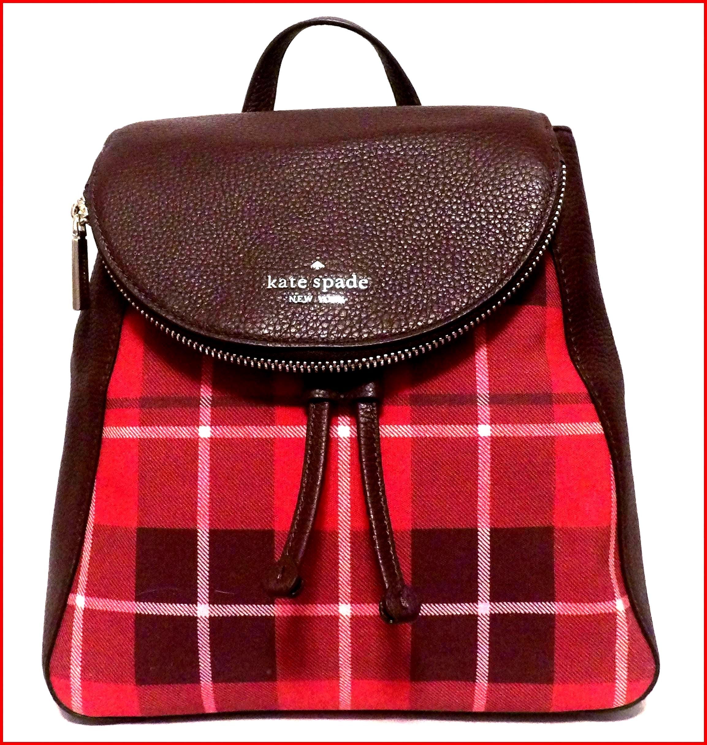 Kate Spade SET New York LEILA PLAID MEDIUM FLAP BACKPACK Staci Plaid Cardholder My Kate Spade Haul! Staci, Leila & Colorful Bags for Less at  main image 2