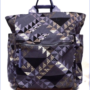 Universal Thread Cotton Canvas Geometric Print Backpack Purse