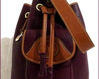 Rare Purple Vintage Dooney & Bourke AWL Sling Bag Purse- Made In USA