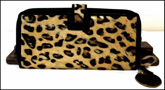 Nwot Myra Hair On Hide Leopard Print Leather Clut… - image 2