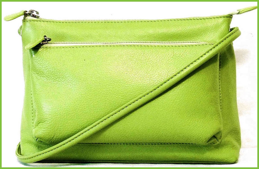 Ili New York Genuine Leather Organizer Crossbody Bag Purse Etsy