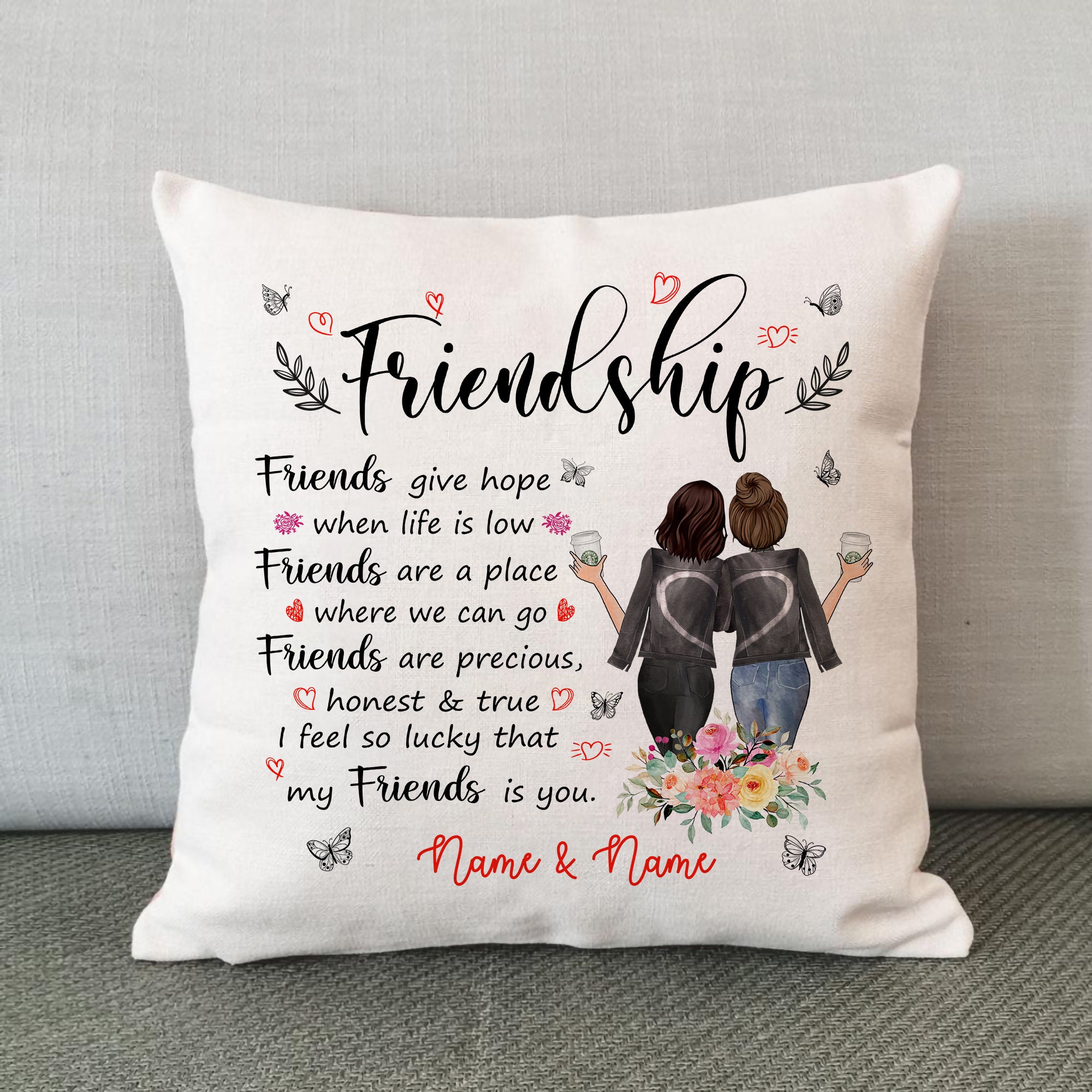 Friendship Gift Poem Cushion Pillow Gift for Friend Best Etsy