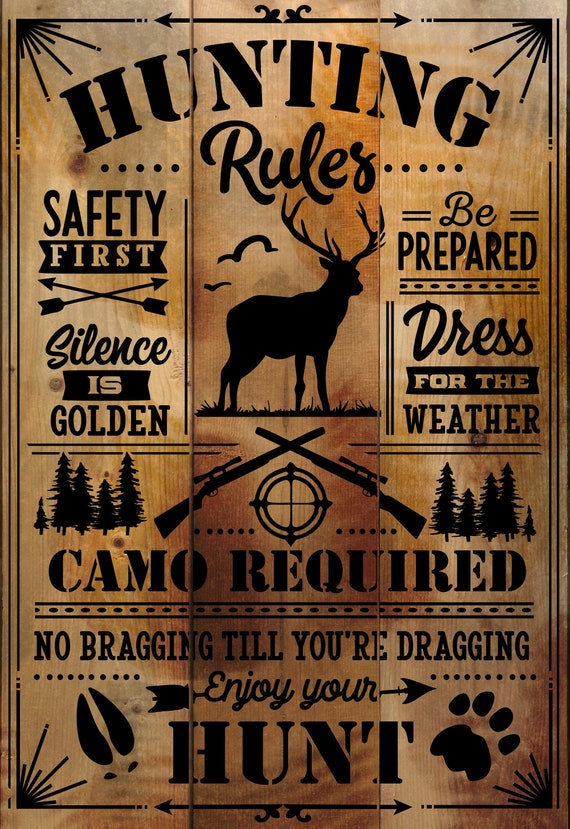 Rustic Hunting Rules Wall Sign A Must-have for Outdoorsmen -  Norway