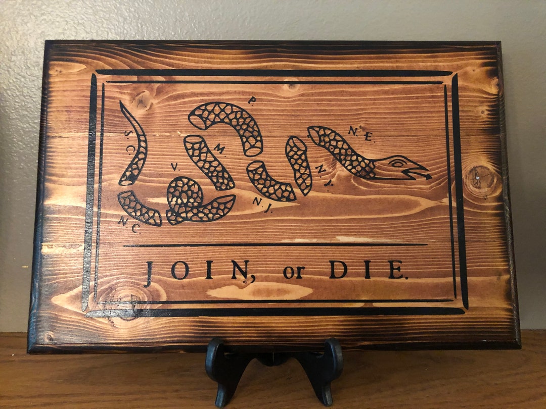 Handmade Rustic join or Die Wood Plank Sign With Decorative