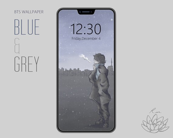 Bts Phone Wallpaper Blue Grey Etsy bts phone wallpaper blue grey