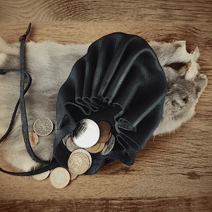 Leather Pouch, Coin Pouch, Leather Bag, Medieval Style Pouch, LARP, Medieval Leather Coin Ponch, Leather Bag, Medieval Events