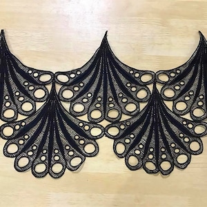 葉の刺繍の花、レーストリム、スカラップアイレットボーダーレース（31 cm、1ヤードあたり販売）