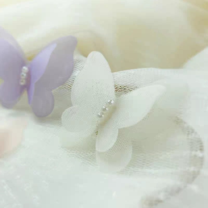 FLUTTERING BUTTERFLY APPLIQUE A-LINE GOWN main image 1