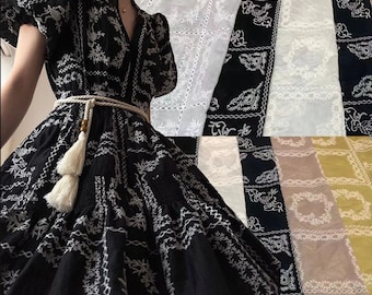 Exquisite imitation tencel embroidery fabric,Tencel embroidery， Imitation silk embroidered dress fabric by yard