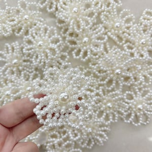 3D Beaded Flowers applique,flower bead  applique patch,Hand sewn beads, beaded flowers,wedding lace applique