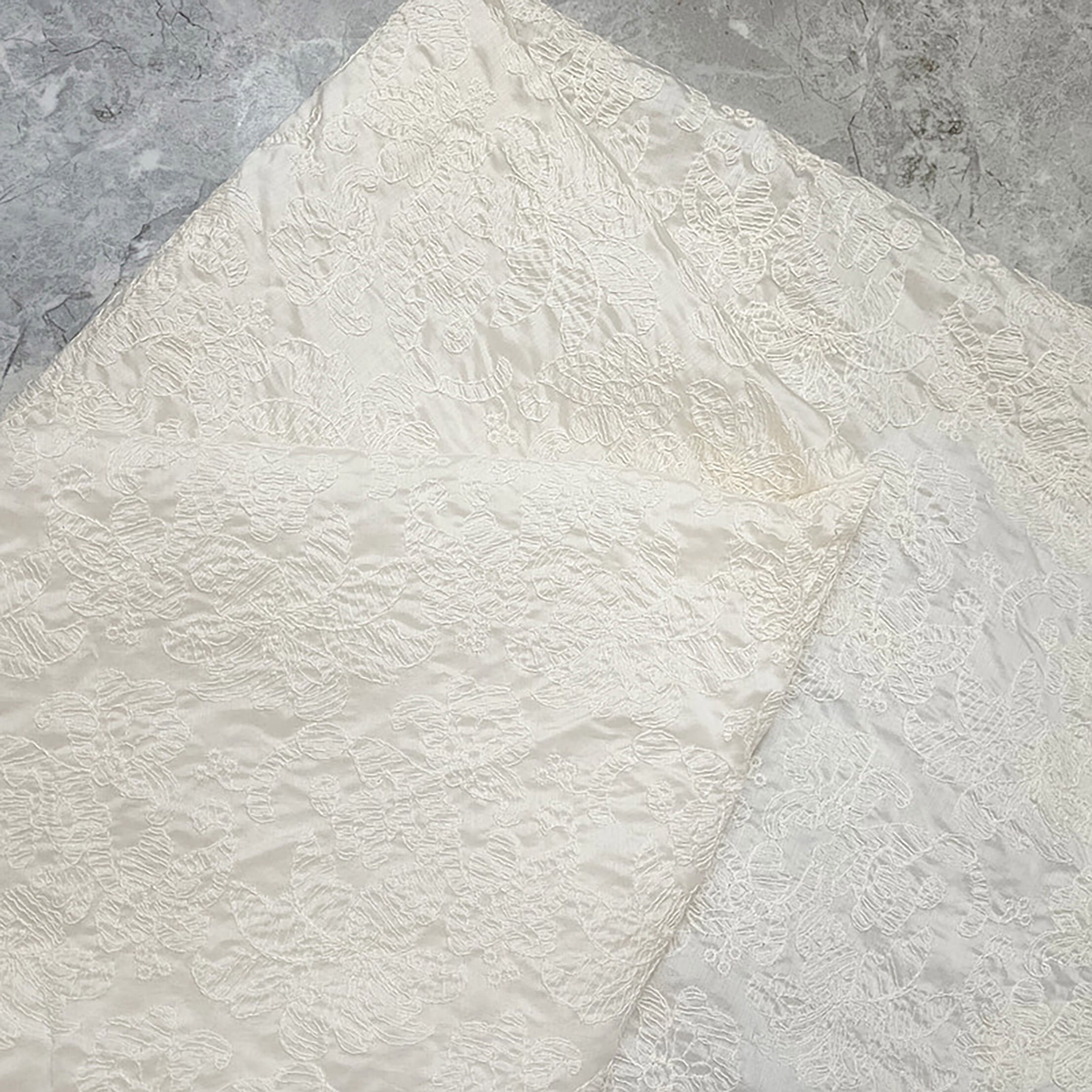 Elegant Floral Embroidery Silk Fabric,tencel Embroiderycrinkle Silk