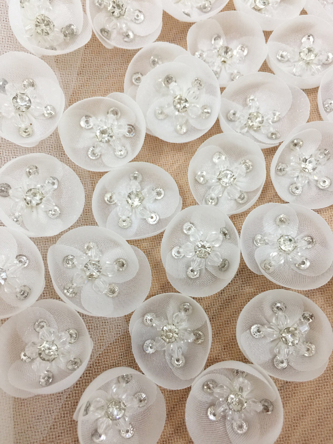 White Top Flower Applique