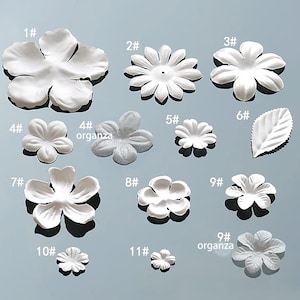 20 pcs，Sew on 3D flowers,  bridal satin/ Organza flower appliqués，sew on 3D petals,  3D  flowers for wedding dress，children&#39;s clothing