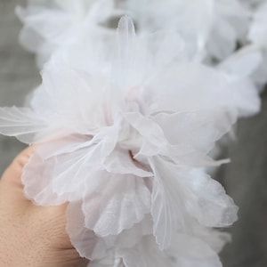 5 pieces of flower appliqués, organza appliques, lace flowers, veils, wedding , children&#39;s clothing, wedding dresses